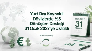 Yurt dışı kaynaklı dövizlerde yüzde 3 dönüşüm desteği 31 Ocak 2027’ye uzatıldı